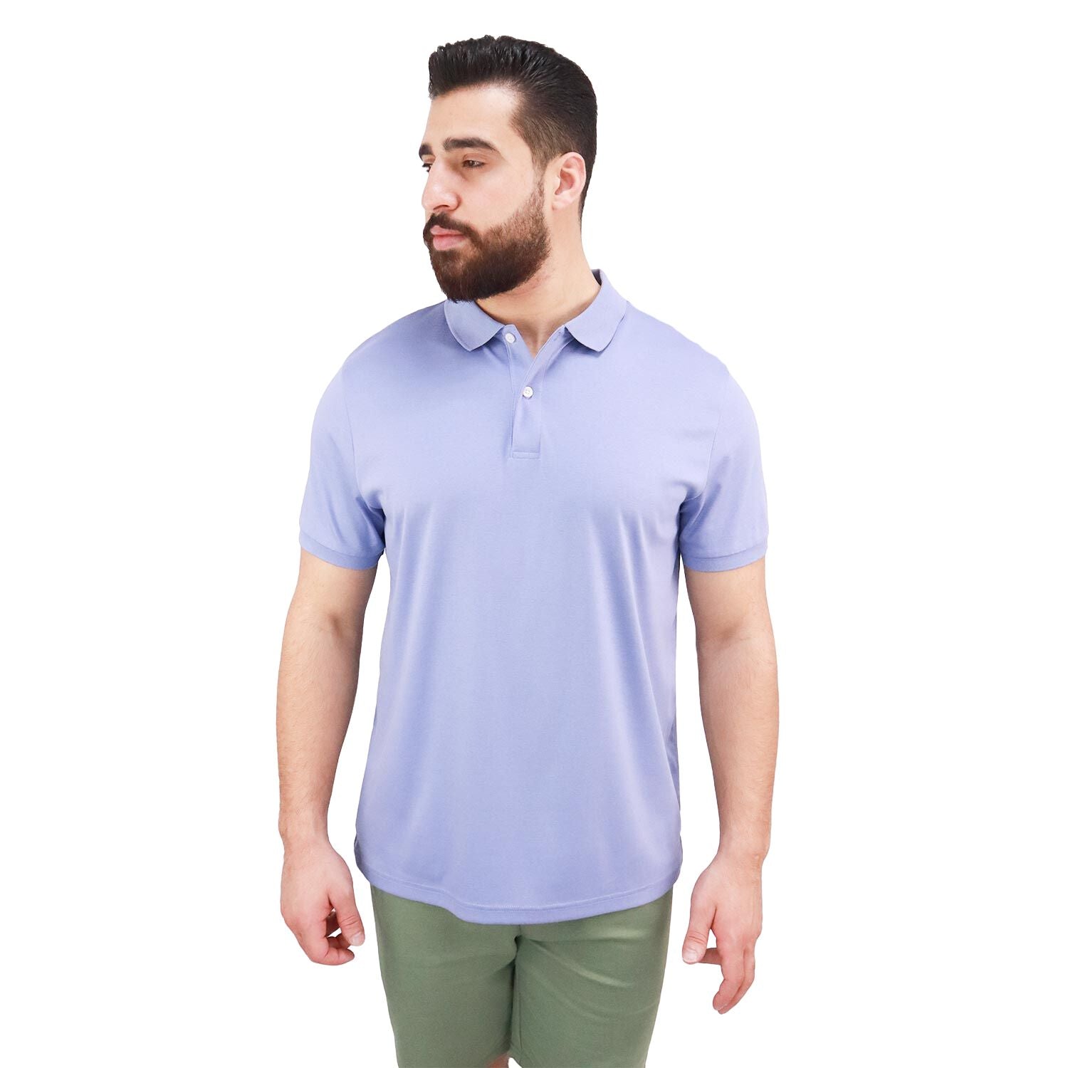 Giordano Men's Liquid Touch Polo: Slim Fit Comfort & Lasting Color-Purple