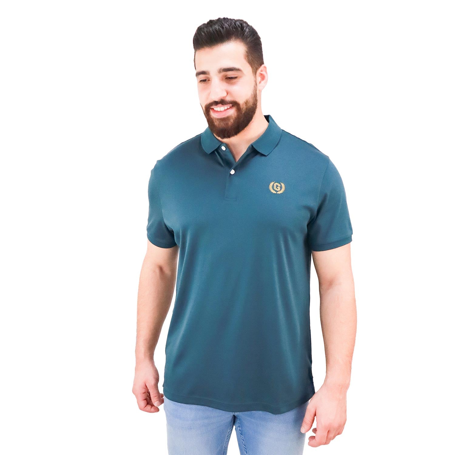 Giordano Men's Liquid Touch Polo: Slim Fit Comfort & Lasting Color-Green