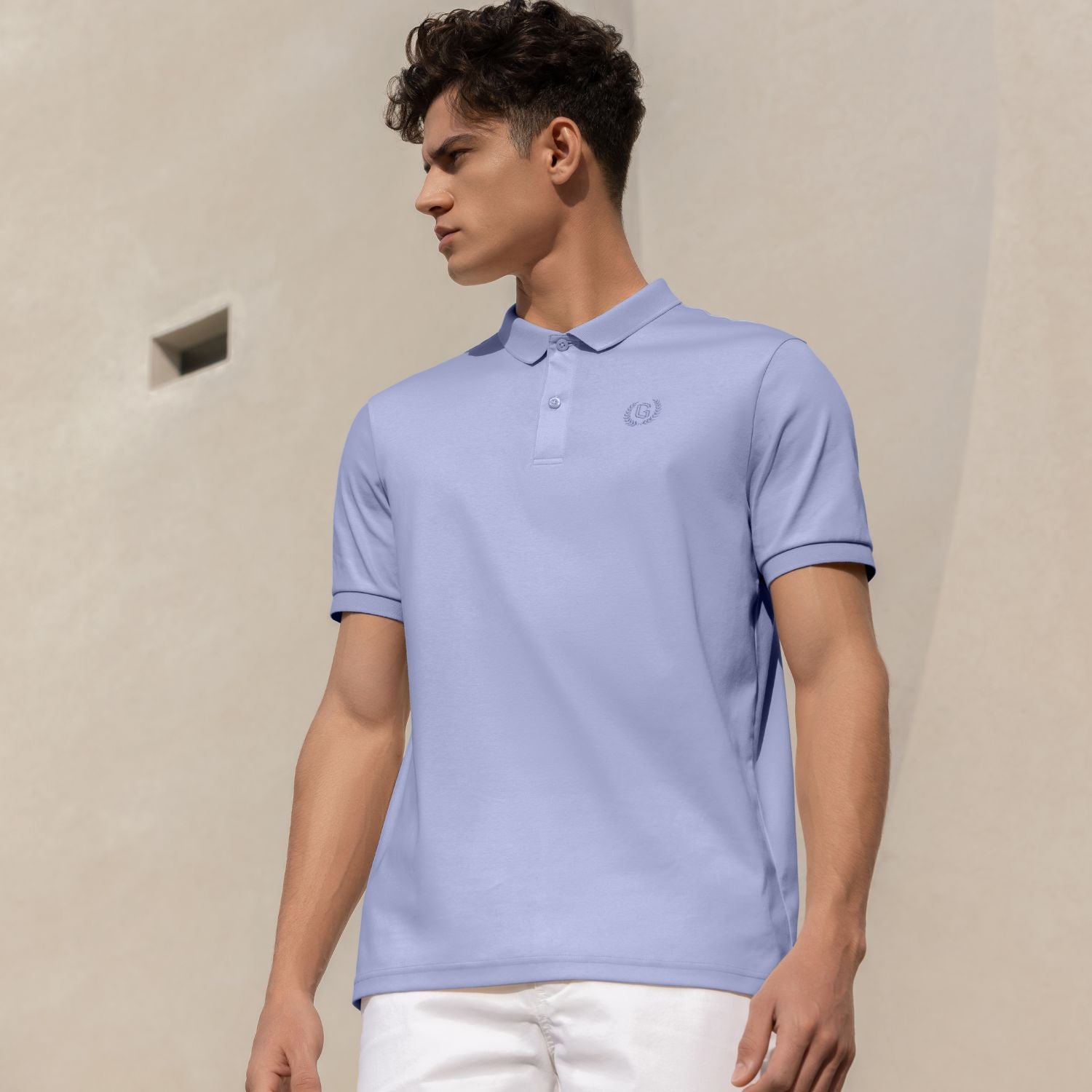 Giordano Men's Liquid Touch Polo: Slim Fit Comfort & Lasting Color-Purple