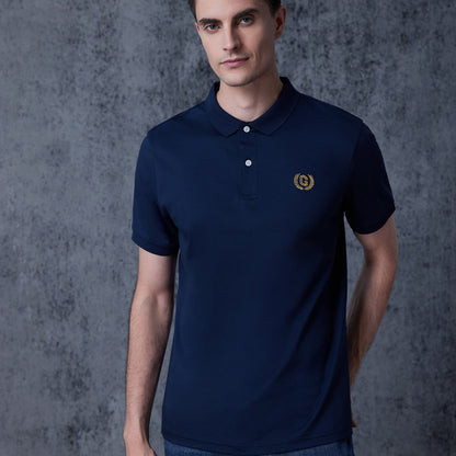 Giordano Men's Liquid Touch Polo: Slim Fit Comfort & Lasting Color-Blue