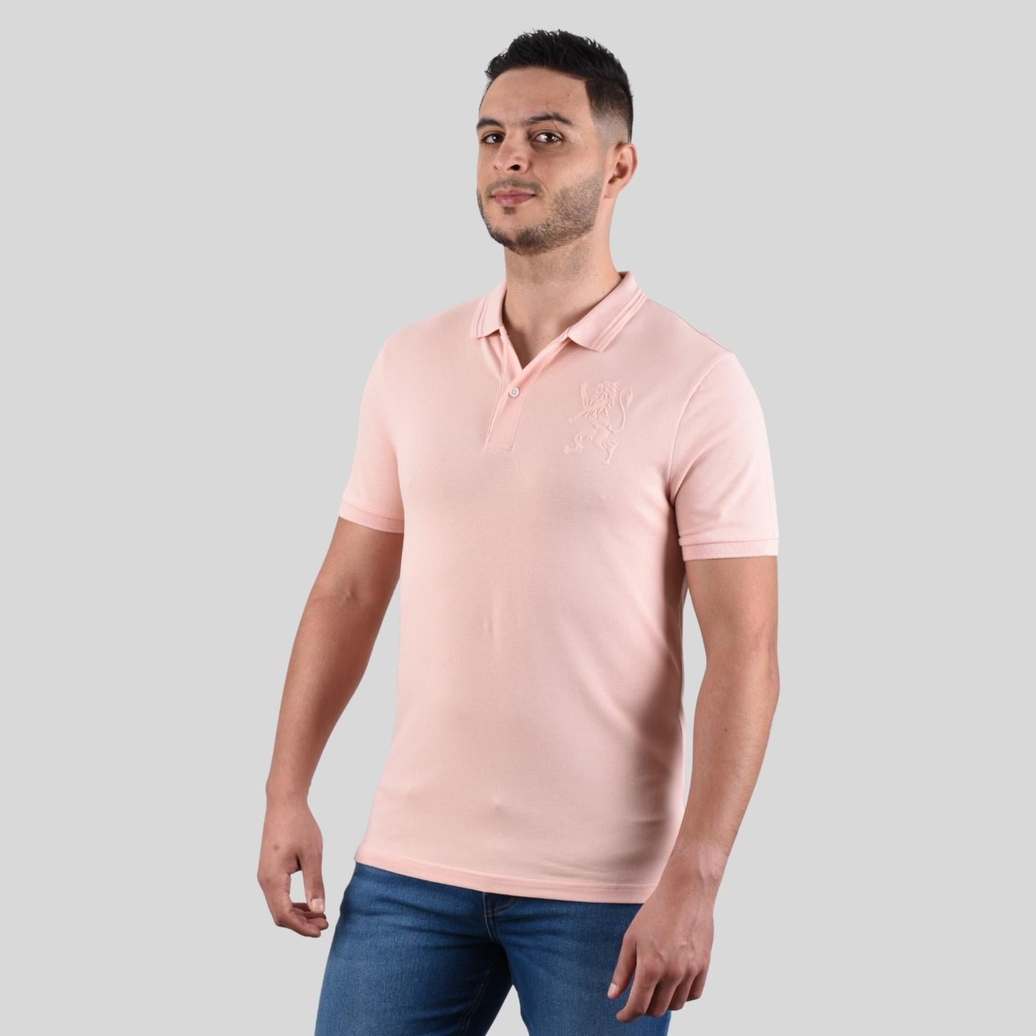 Giordano Men's 3D Lion Polo-Pink