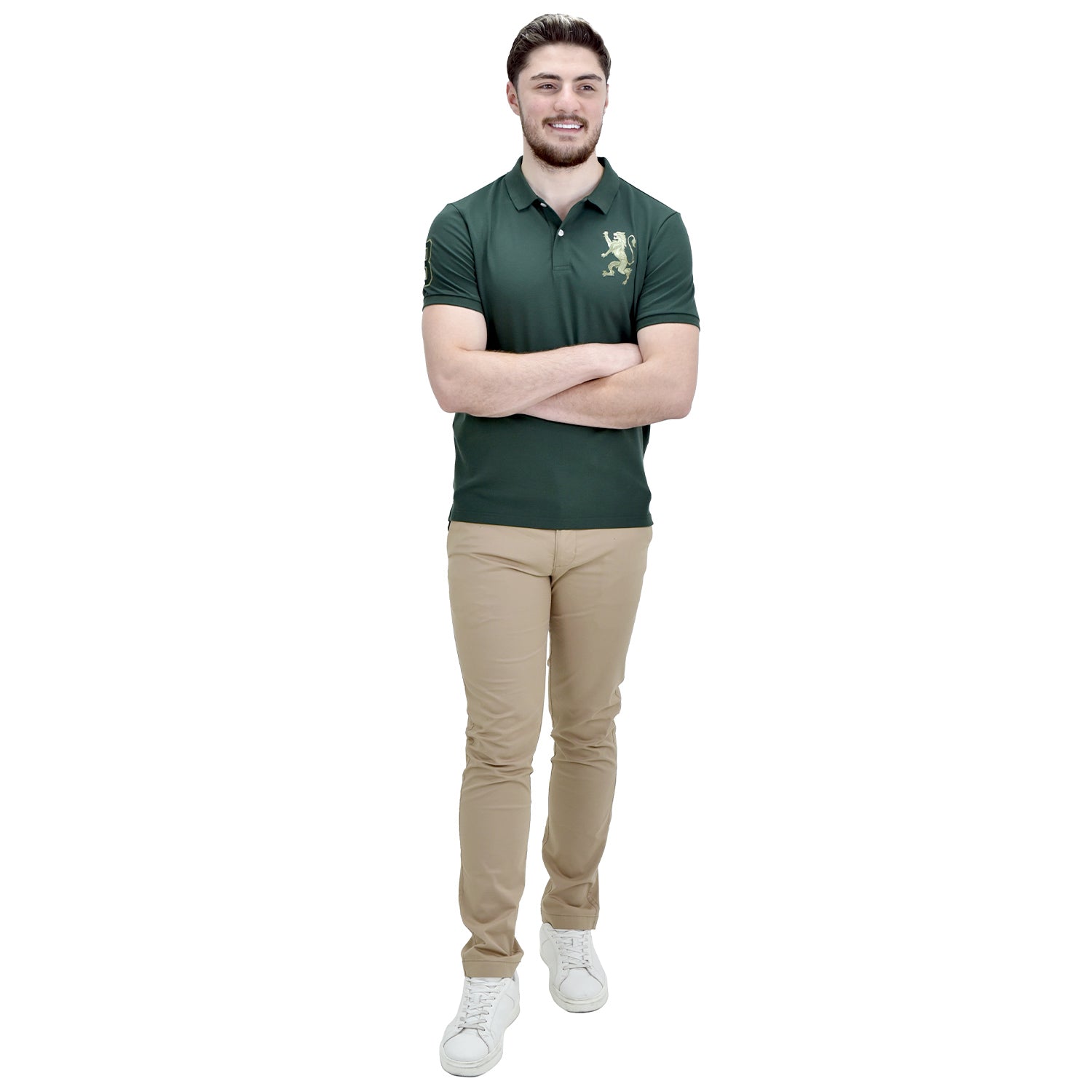 قميص بولو رجالي بطبعة أسد ثلاثية الأبعاد
