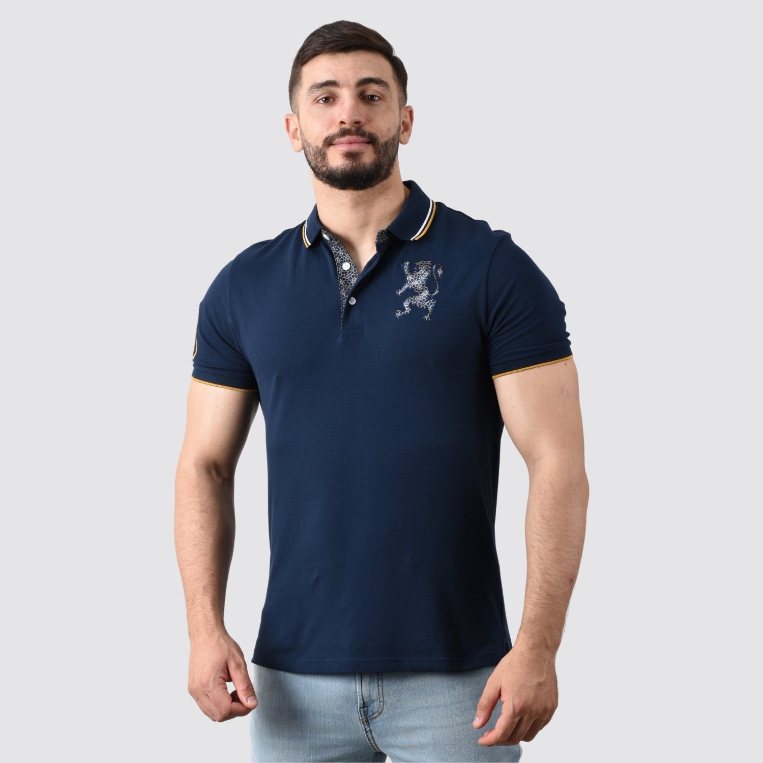 قميص بولو رجالي بطبعة أسد ثلاثية الأبعاد