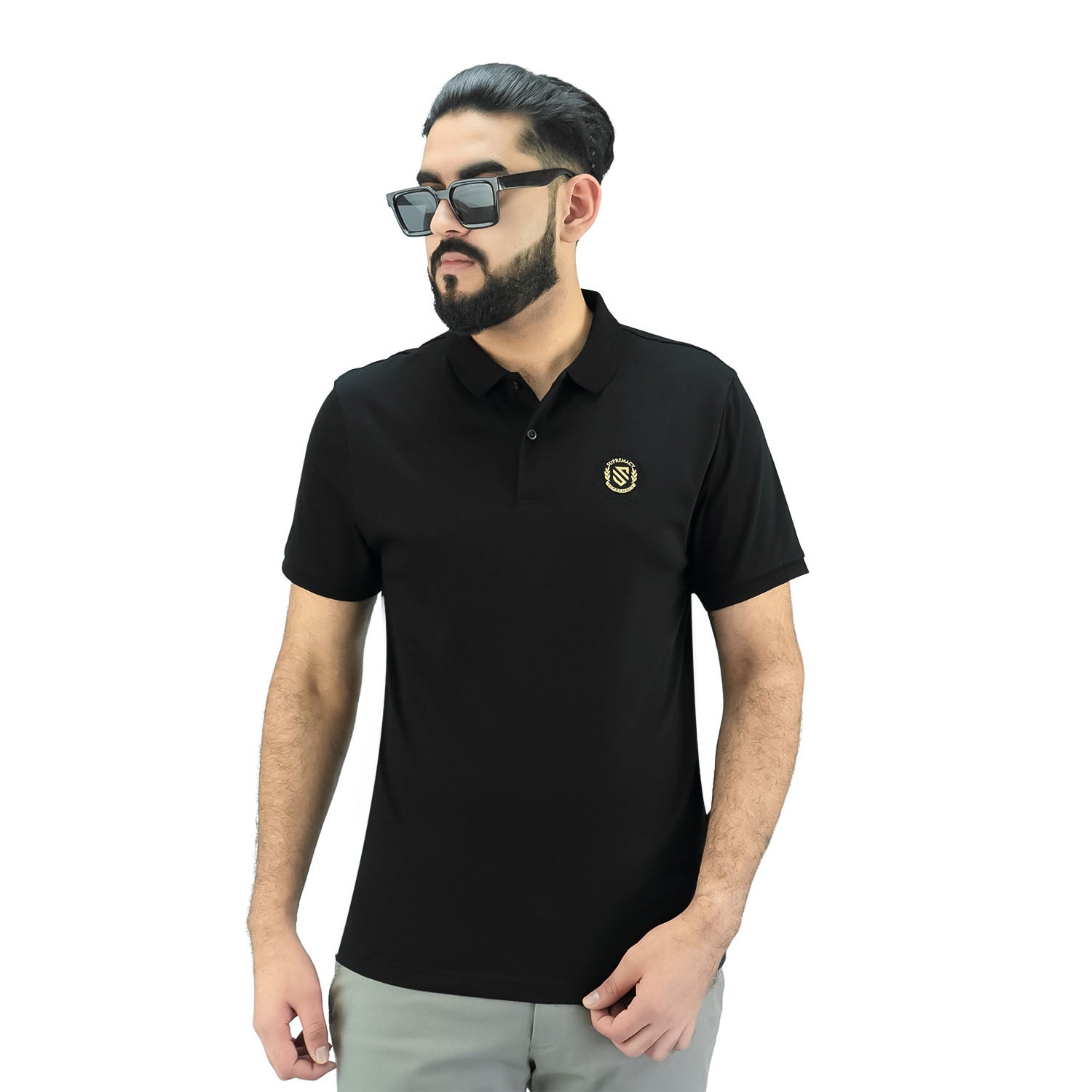 Giordano Men's Embroidered Polo-Black
