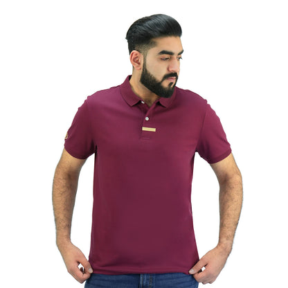 Giordano Men's Embroidered Polo-Burgundy