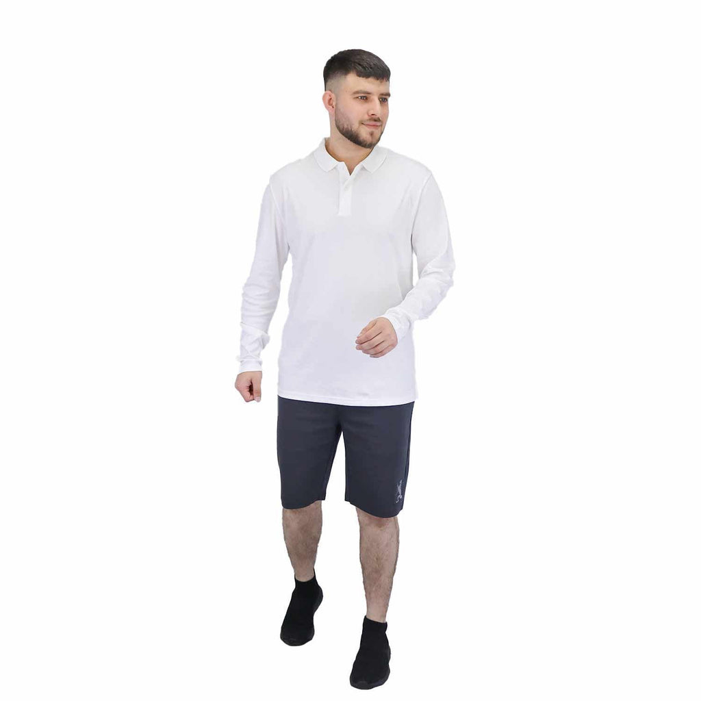 Men's Flat Knit Collar Long Sleeve Liquid Touch Slim Fit Solid Color Polo