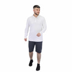 Men's Flat Knit Collar Long Sleeve Liquid Touch Slim Fit Solid Color Polo