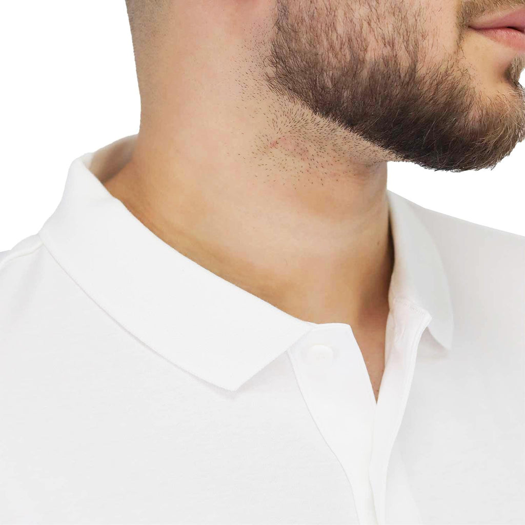 Men's Flat Knit Collar Long Sleeve Liquid Touch Slim Fit Solid Color Polo