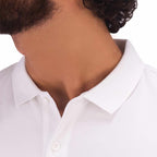 Men's Pique Flat Knit Collar Slim Fit Embroidery Solid Polo