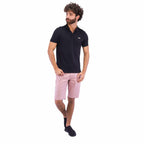 Men's Pique Flat Knit Collar Slim Fit Embroidery Solid Polo
