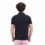 Men's Pique Flat Knit Collar Slim Fit Embroidery Solid Polo