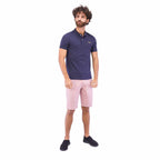 Men's Pique Flat Knit Collar Slim Fit Embroidery Solid Polo