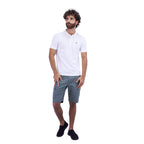 Men's Pique Flat Knit Collar Slim Fit Embroidery Solid Polo