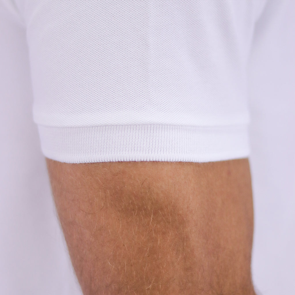 Men's Pique Flat Knit Collar Slim Fit Embroidery Solid Polo
