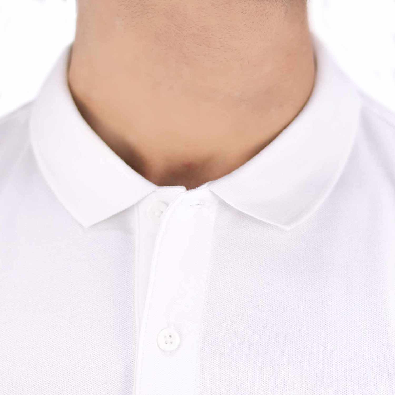 Men's Pique Flat Knit Collar Slim Fit Embroidery Solid Polo