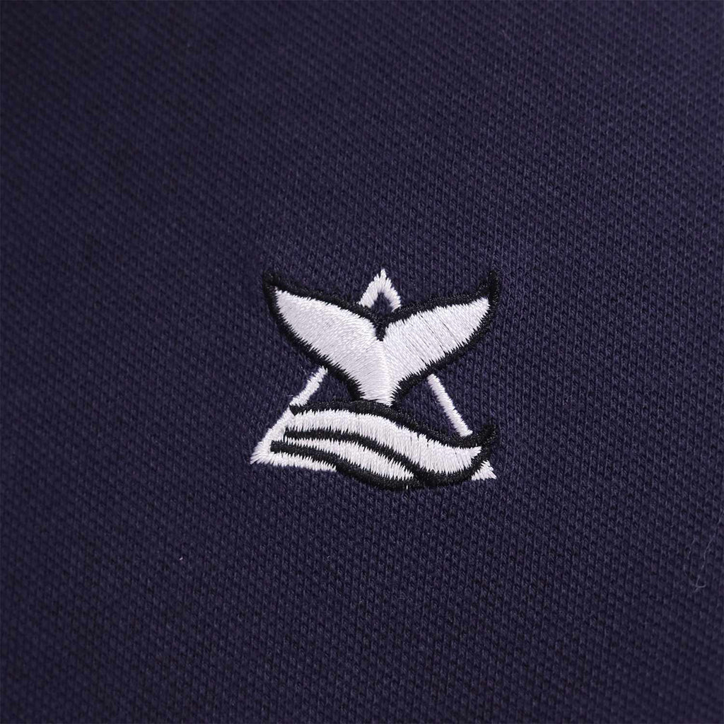 Men's Pique Flat Knit Collar Slim Fit Embroidery Solid Polo