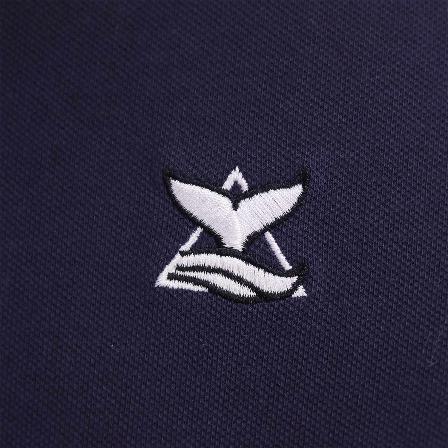 Men's Pique Flat Knit Collar Slim Fit Embroidery Solid Polo