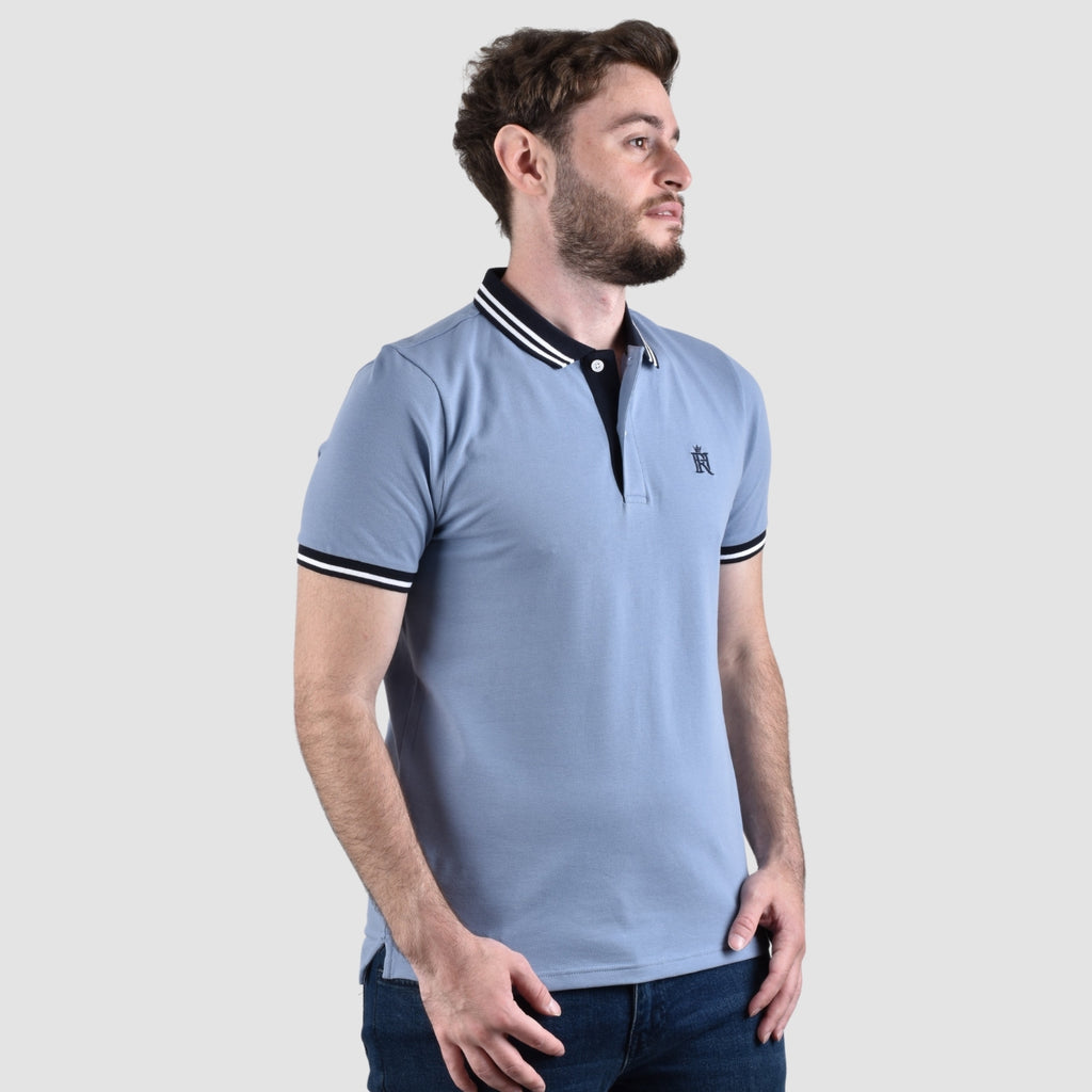 Men's Pique Flat Knit Collar Short Sleeve Thematic Slim Fit Embroidery Bold Polo