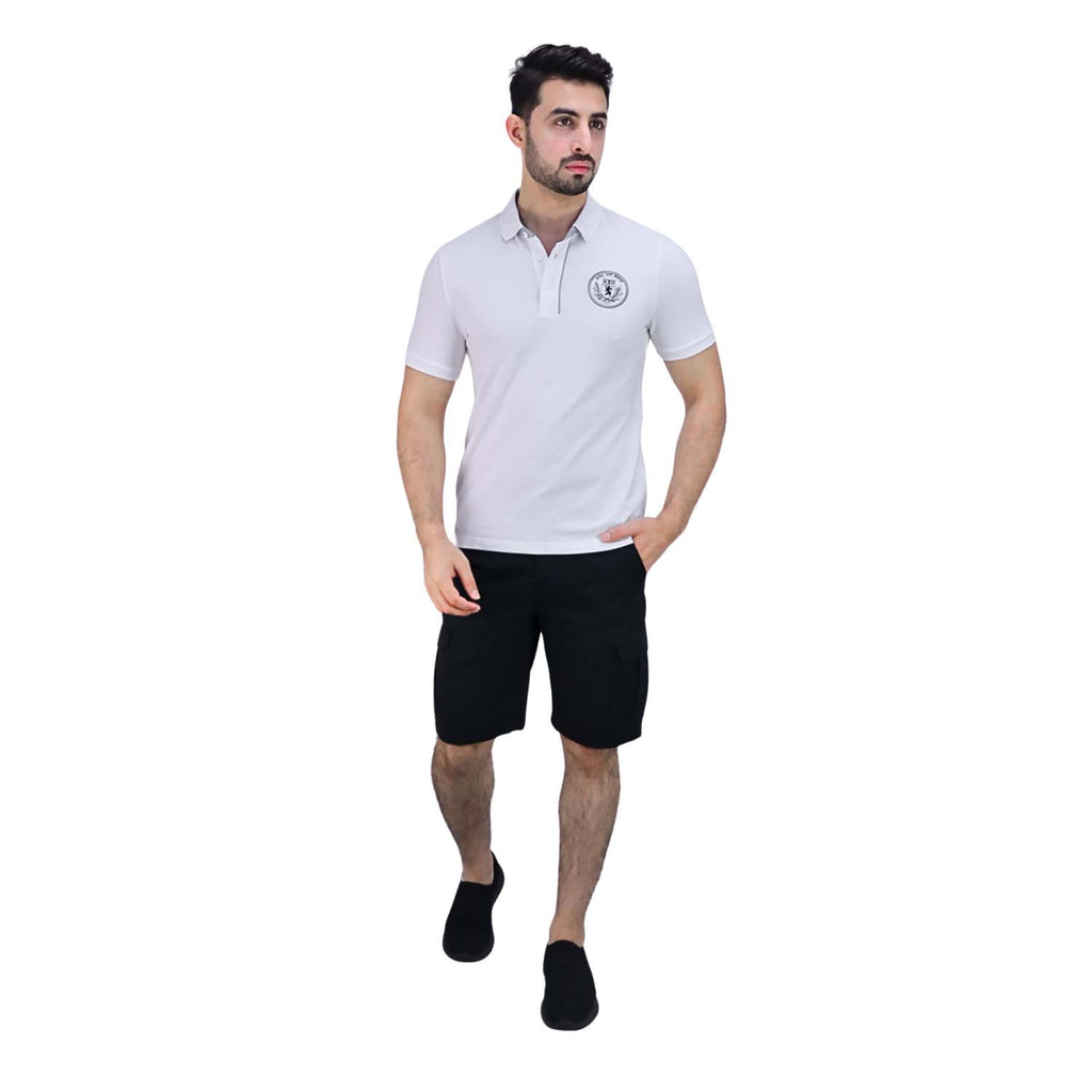 Men's Pique Flat Knit Collar Short Sleeve Thematic Slim Fit Embroidery Bold Polo