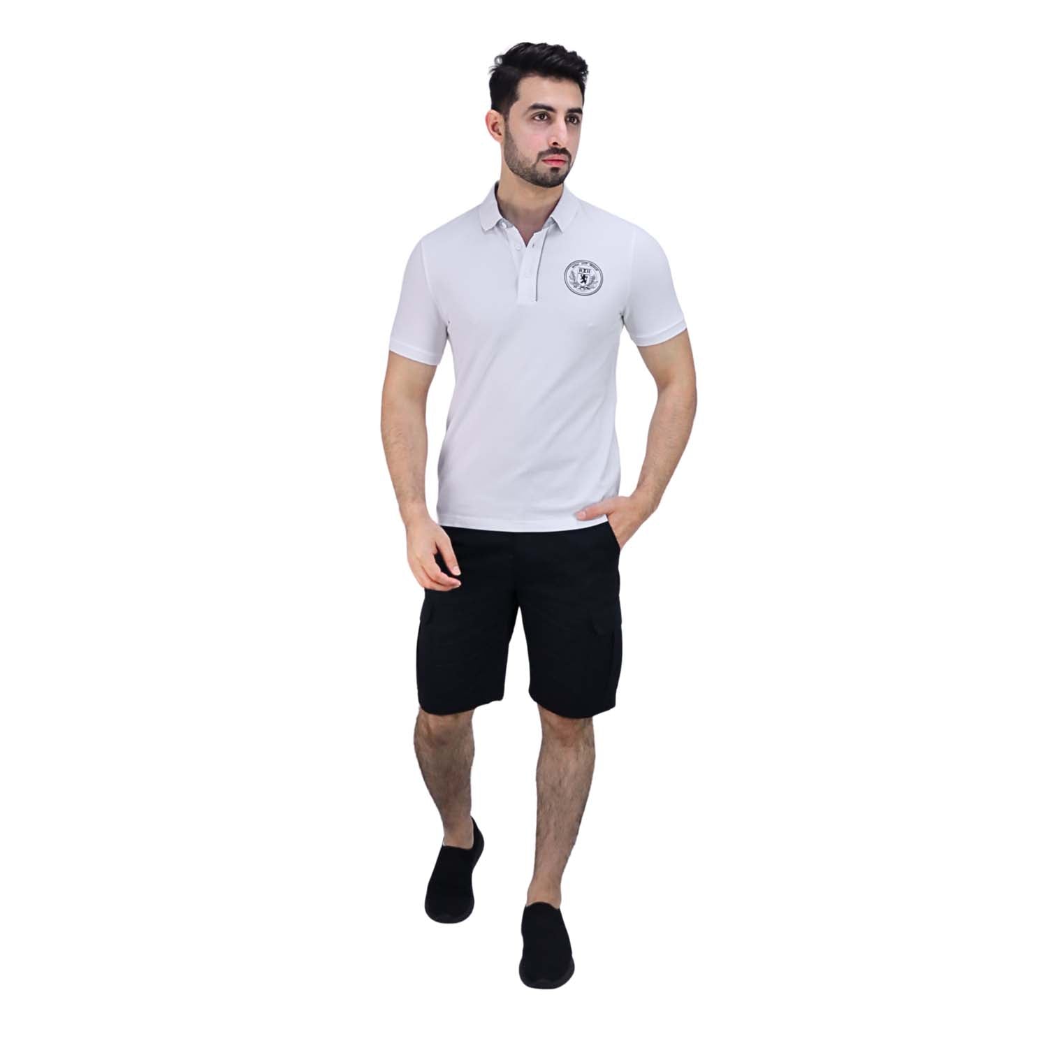 Men's Pique Flat Knit Collar Short Sleeve Thematic Slim Fit Embroidery Bold Polo