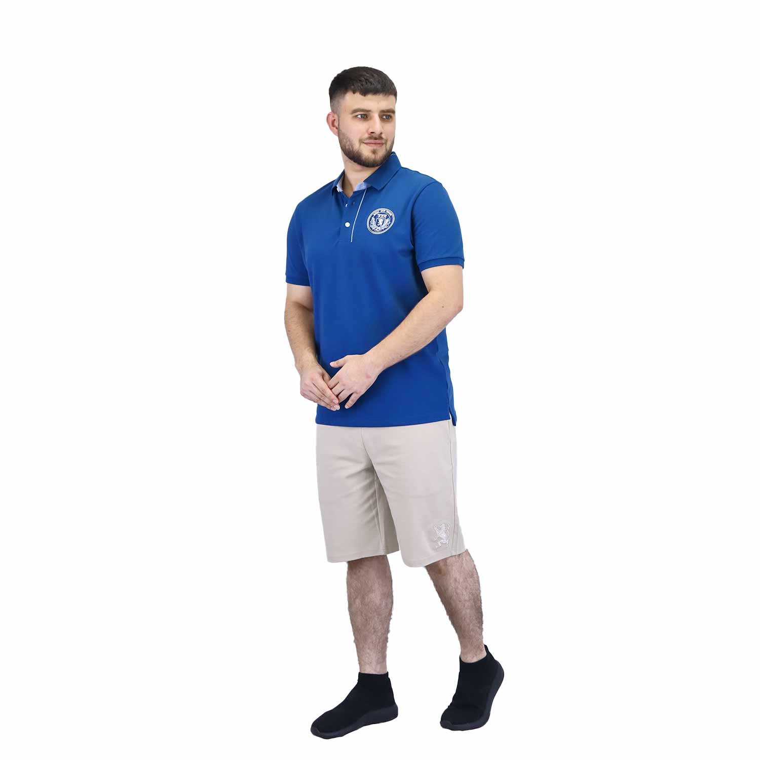 Men's Pique Flat Knit Collar Short Sleeve Thematic Slim Fit Embroidery Bold Polo