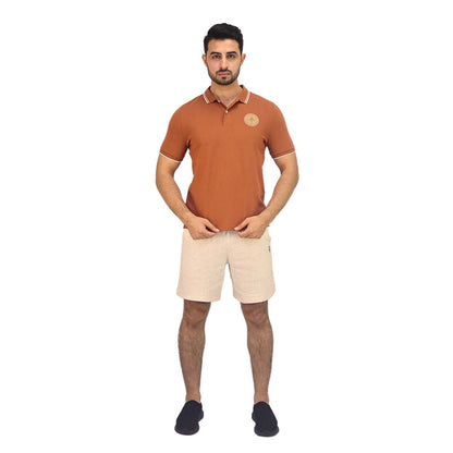 Men's Pique Flat Knit Collar Short Sleeve Thematic Slim Fit Embroidery Bold Polo