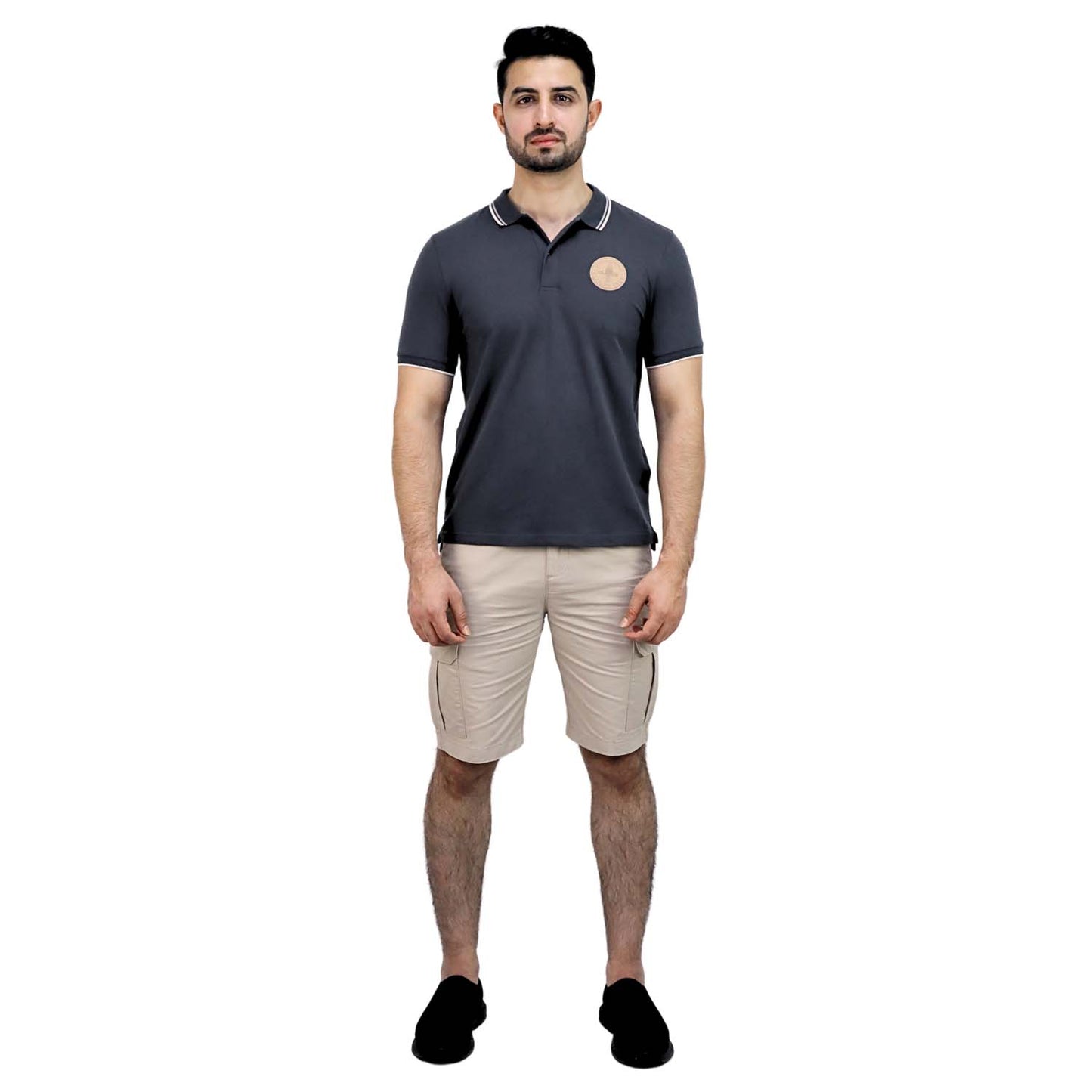 Men's Pique Flat Knit Collar Short Sleeve Thematic Slim Fit Embroidery Bold Polo