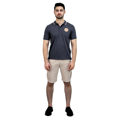 Men's Pique Flat Knit Collar Short Sleeve Thematic Slim Fit Embroidery Bold Polo