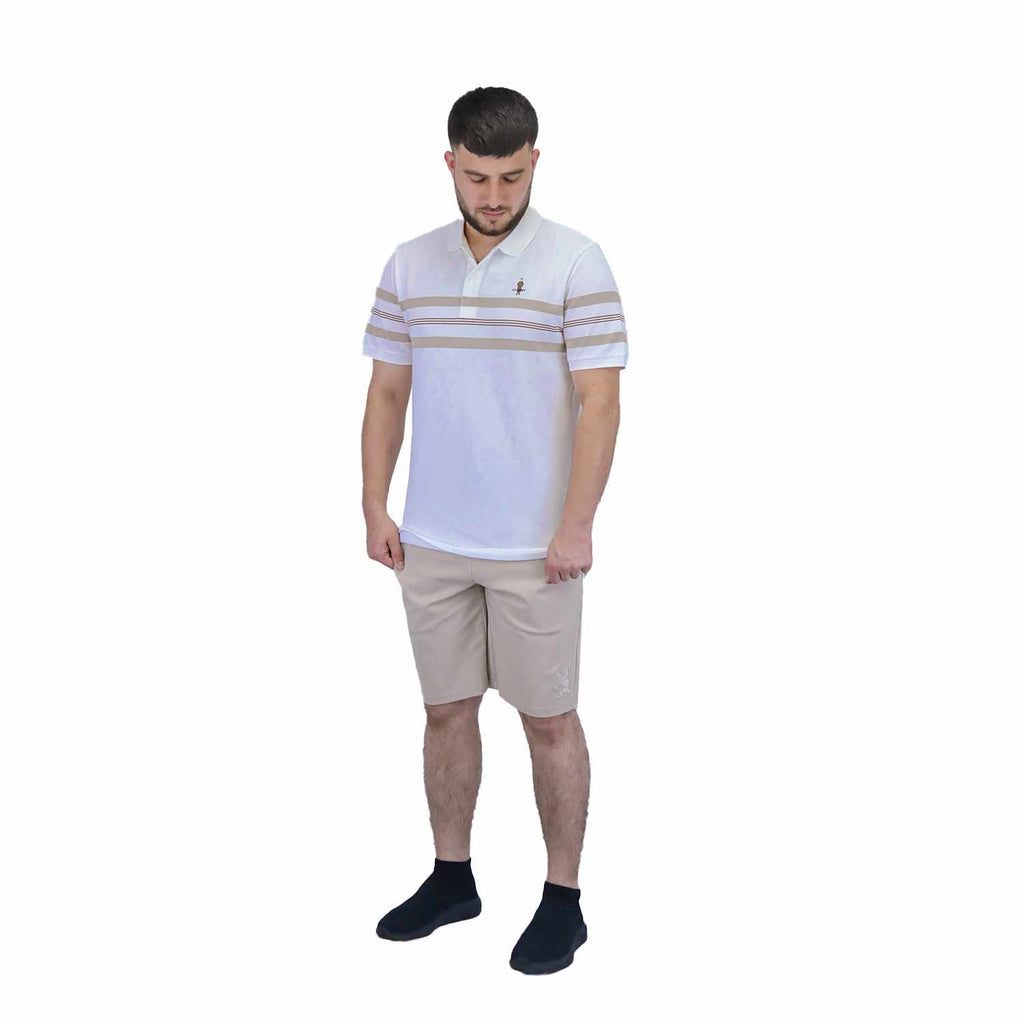 Men's Pique Flat Knit Collar Short Sleeve Thematic Slim Fit Embroidery Bold Polo
