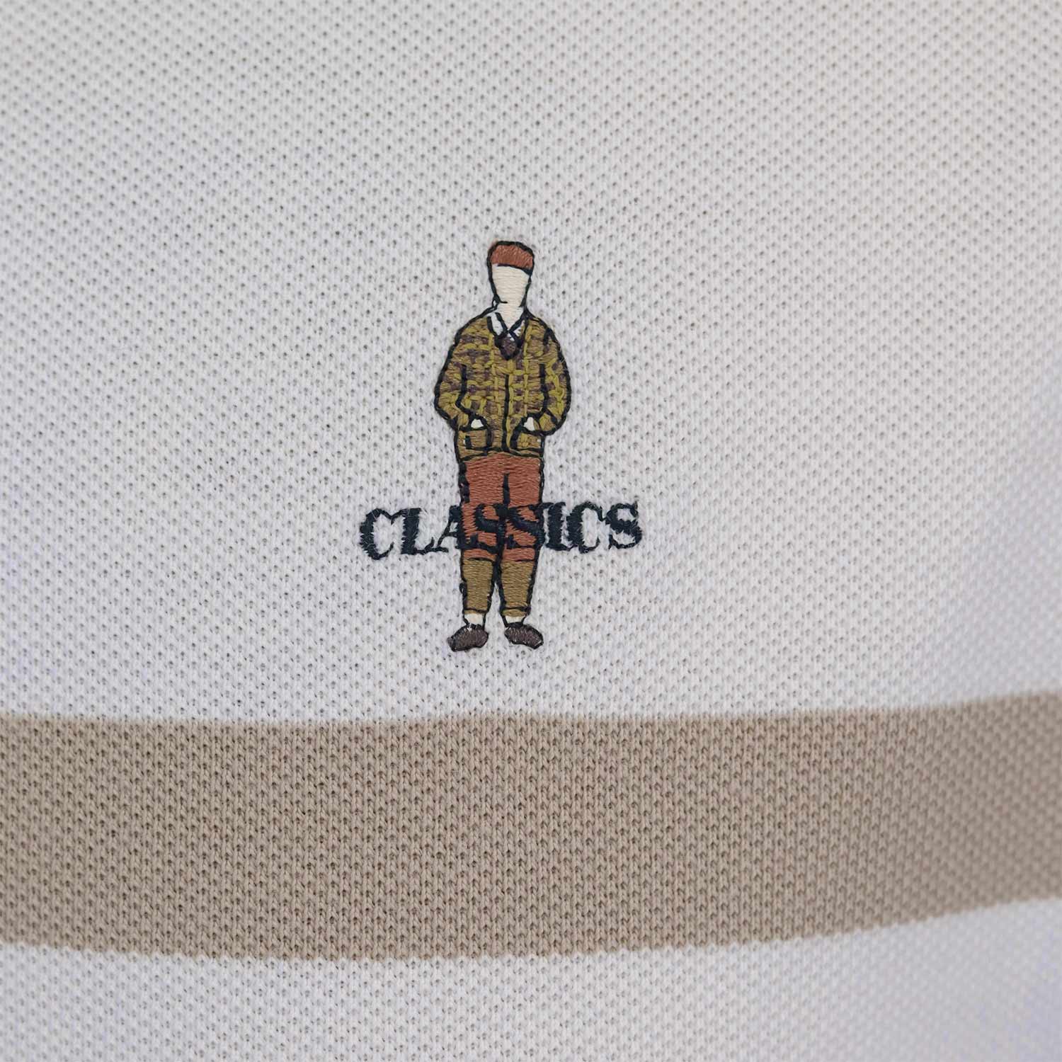 Men's Pique Flat Knit Collar Short Sleeve Thematic Slim Fit Embroidery Bold Polo