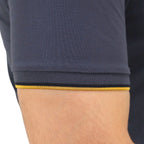 Men's Pique Flat Knit Collar Short Sleeve Eagle Embroidery Solid Color Polo