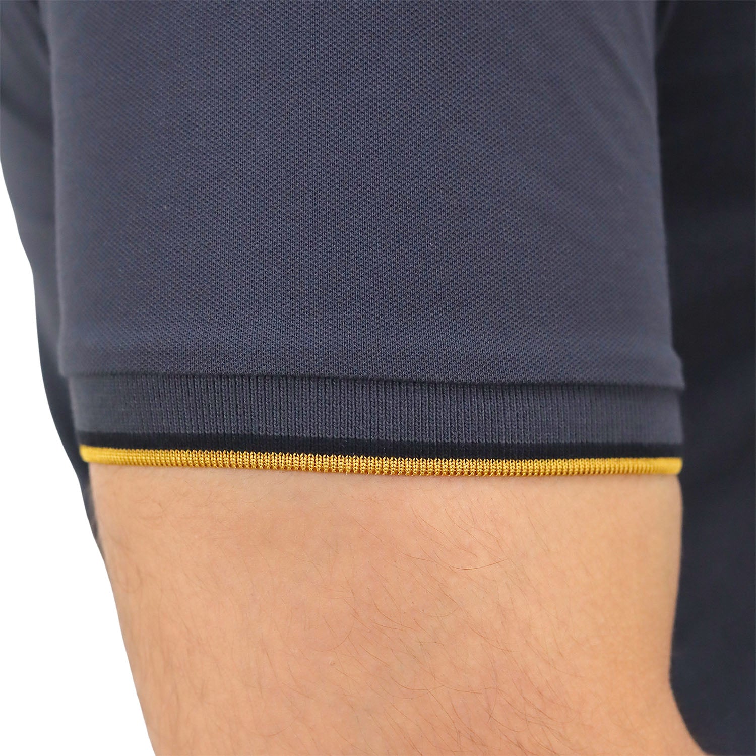 Men's Pique Flat Knit Collar Short Sleeve Eagle Embroidery Solid Color Polo