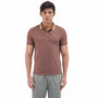 Giordano Men's Pique Flat Knit Collar Short Sleeve Eagle Embroidery Solid Color Polo-Brown