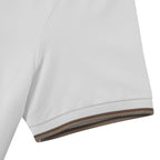Men's Pique Flat Knit Collar Short Sleeve Eagle Embroidery Solid Color Polo