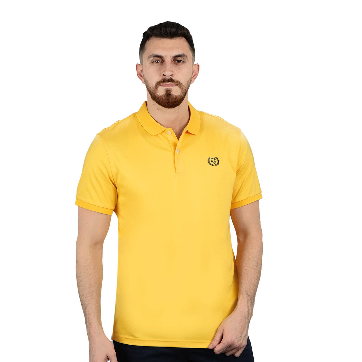Giordano Men's Cotton Solid Polo-Daffodil