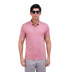 Giordano Men's Cotton Solid Polo-Pink