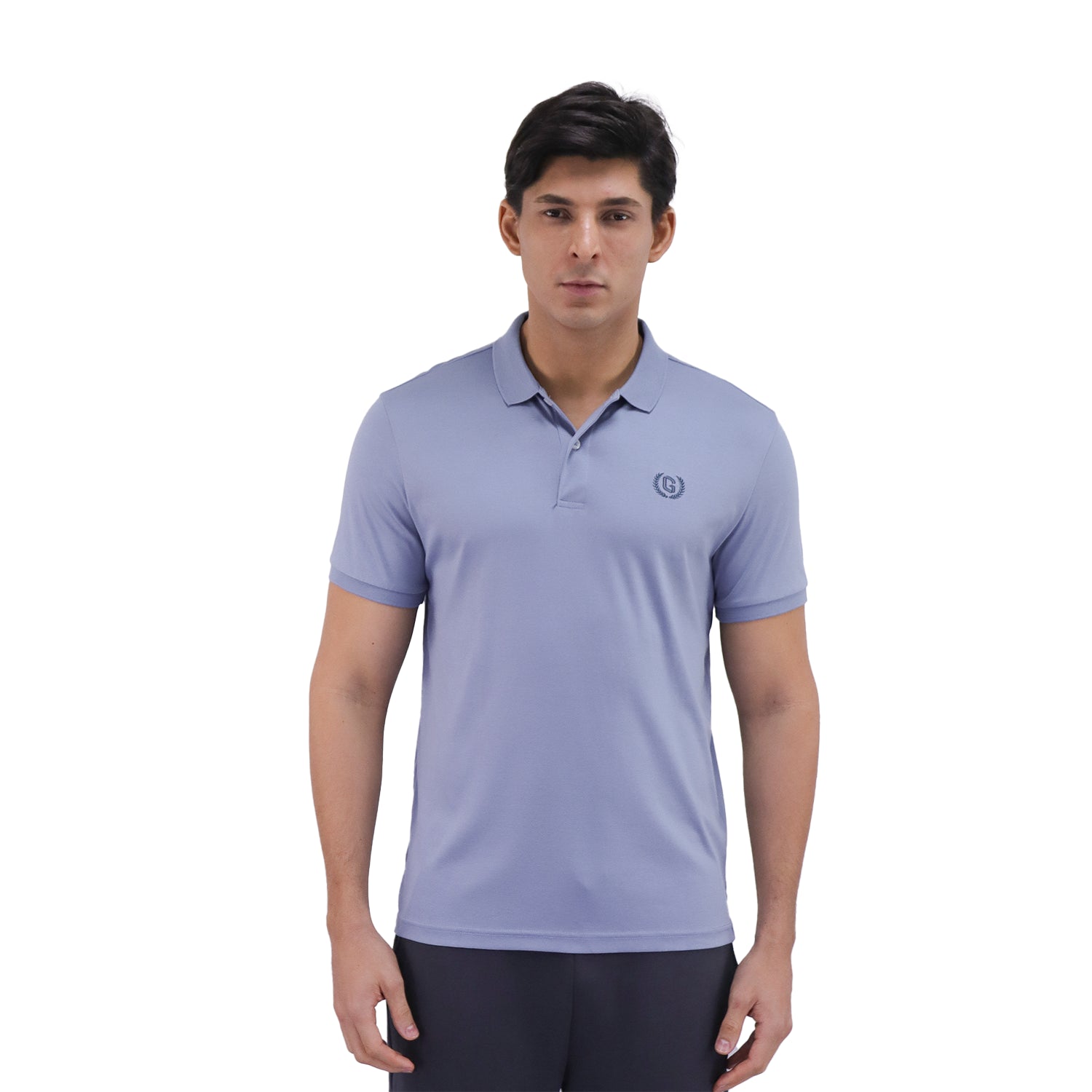 Giordano Men's Cotton Solid Polo-Blue