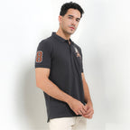 Men's 3D Lion Polo: Slim Fit, Bold Embroidery, Premium Pique