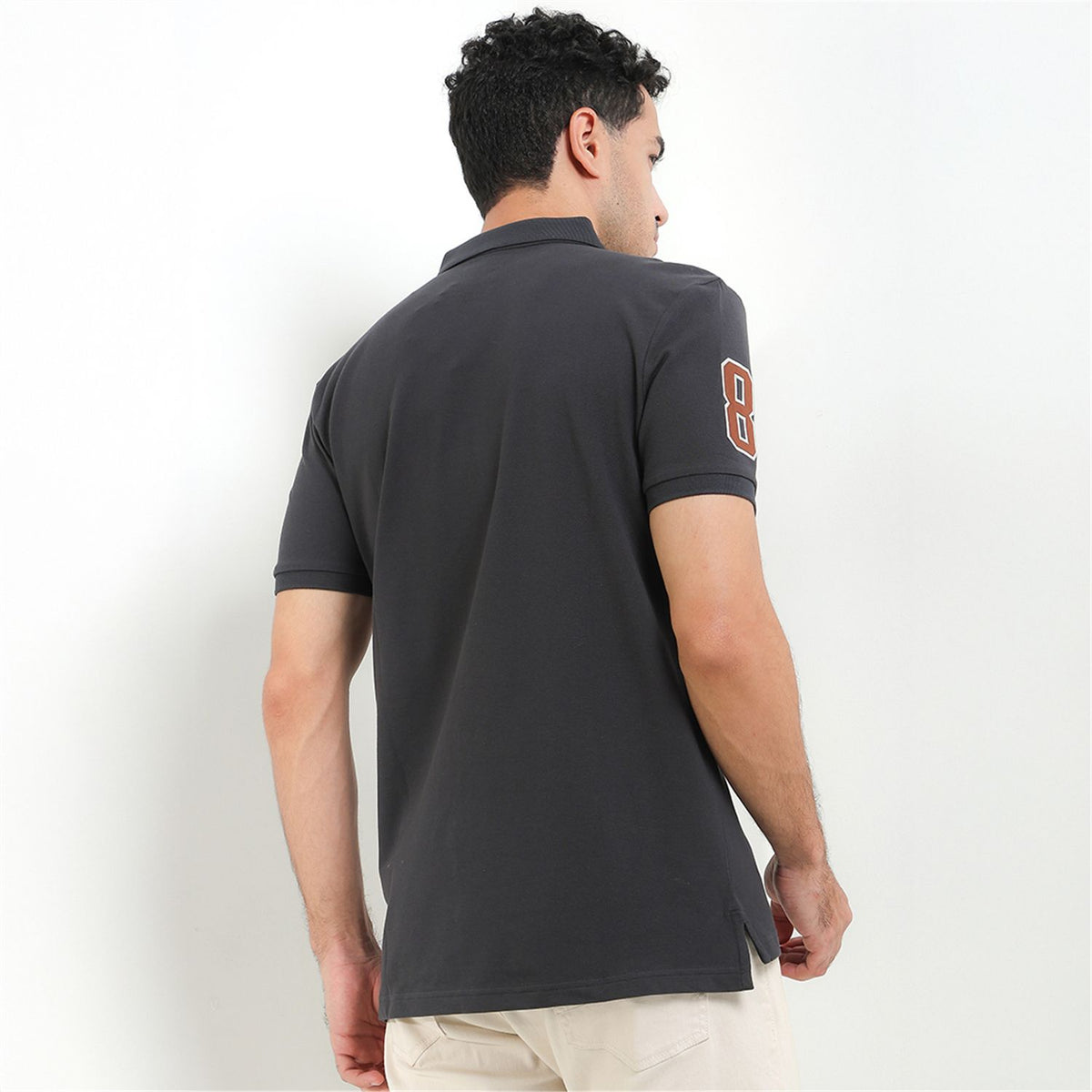 Men's 3D Lion Polo: Slim Fit, Bold Embroidery, Premium Pique