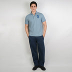 Men's 3D Lion Polo: Slim Fit, Bold Embroidery, Premium Pique