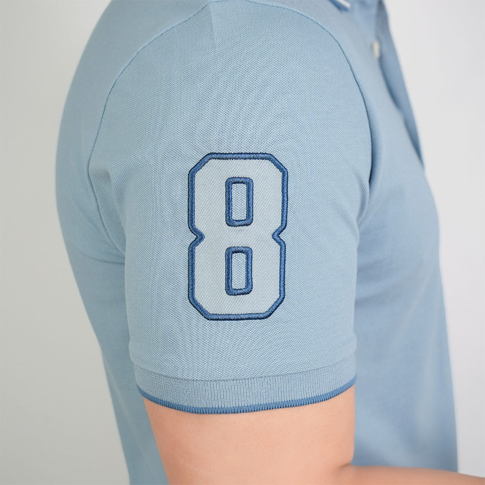 Men's 3D Lion Polo: Slim Fit, Bold Embroidery, Premium Pique