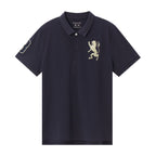 Men's 3D Lion Polo: Slim Fit, Bold Embroidery, Premium Pique