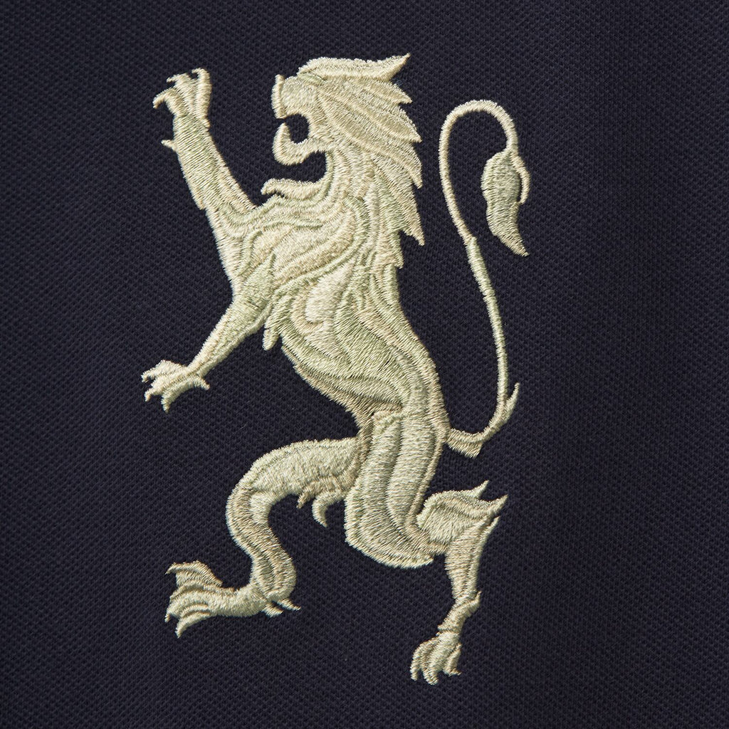 Men's 3D Lion Polo: Slim Fit, Bold Embroidery, Premium Pique