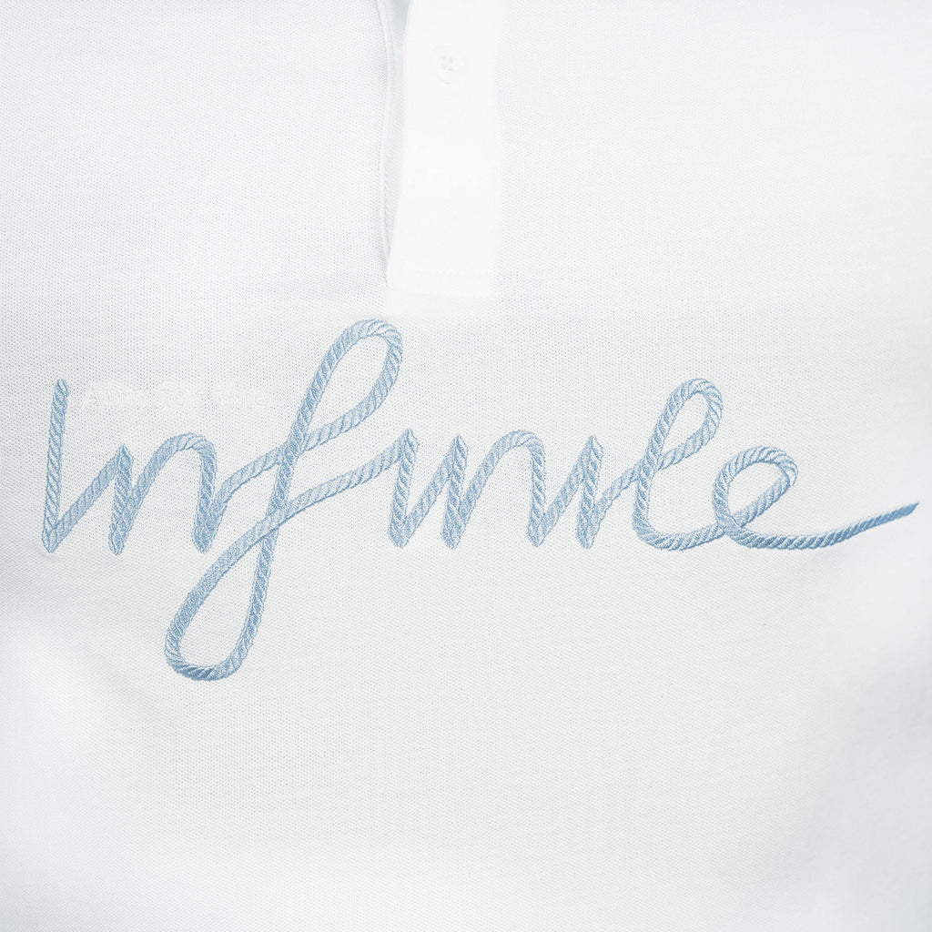قميص بولو رجالي بقصّة Slim Fit مطرز بشعار Infinite