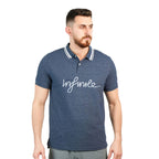 Giordano Men's Slim Fit Embroidered Infinite Polo-Blue