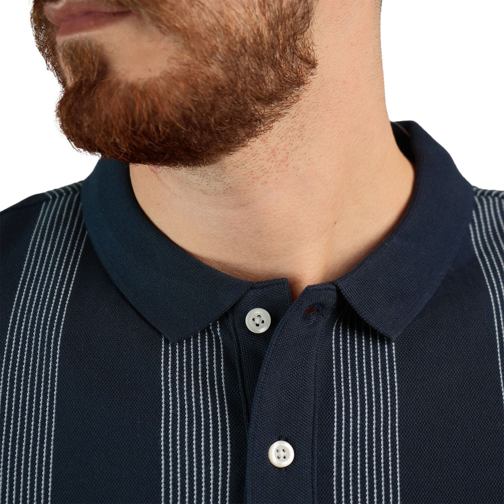قميص بولو رجالي بقصّة Slim Fit مطرز بشعار Infinite