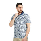 Men's Slim-Fit Cotton Lycra Bold Polo With Oval Print
