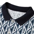Men's Slim-Fit Cotton Lycra Bold Polo With Oval Print