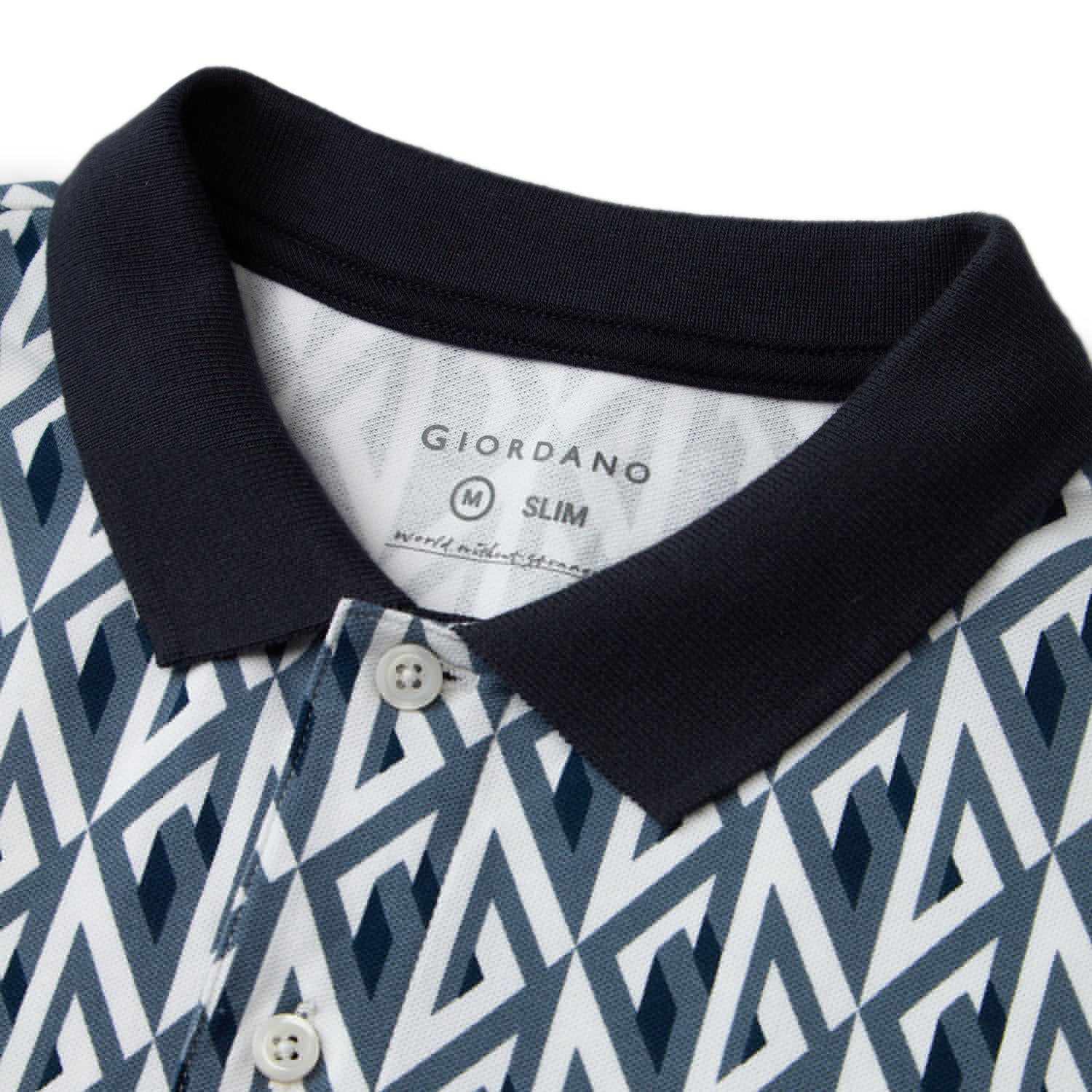 Men's Slim-Fit Cotton Lycra Bold Polo With Oval Print