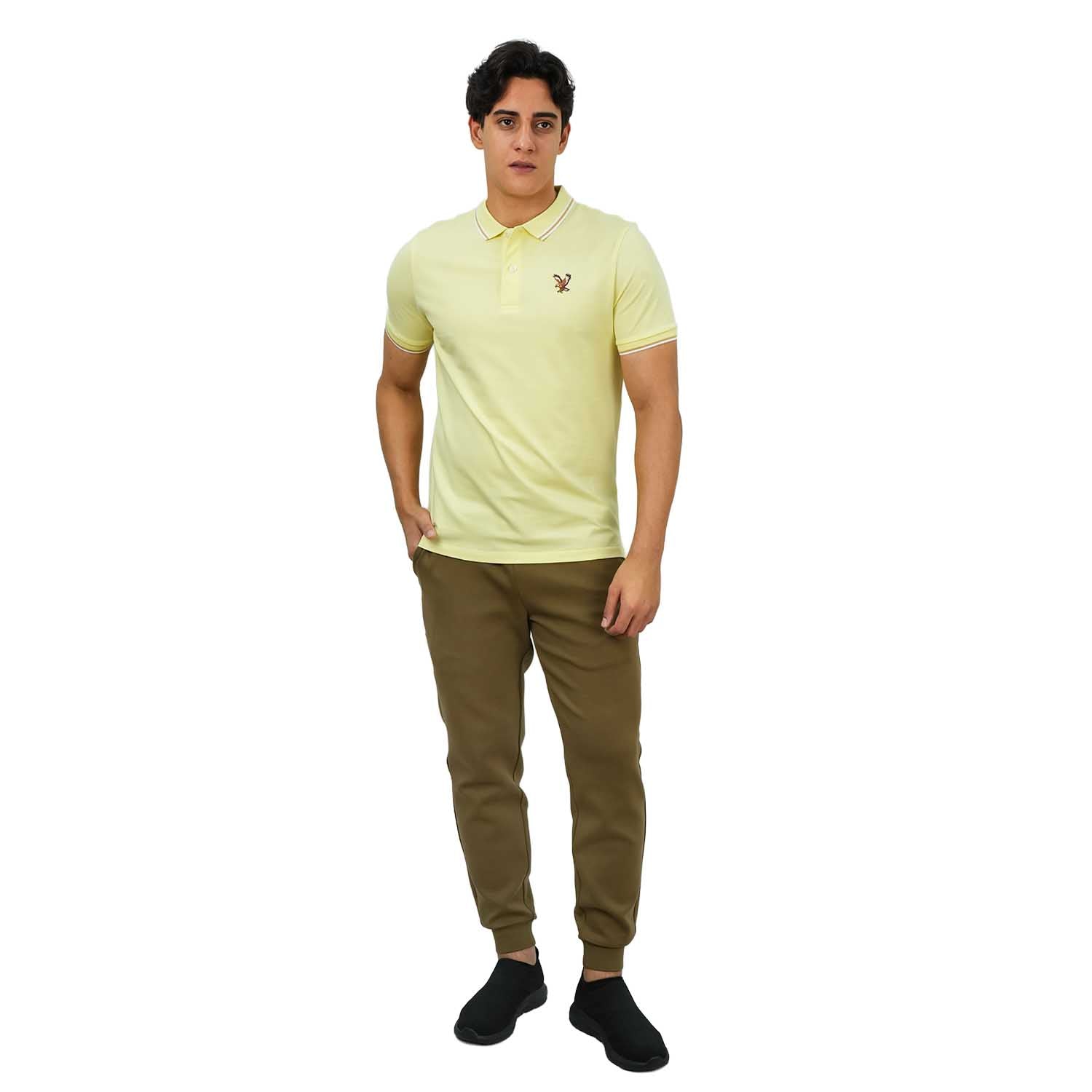Men's Cotton Lycra Pique Polo - Slim Fit, Eagle Embroidery
